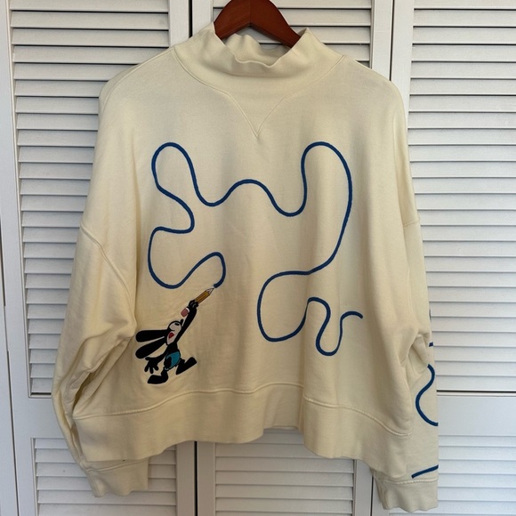 Disney100 Oswald the Lucky Rabbit Cropped Sweatshirt XL Cream Unisex - Picture 2 of 13